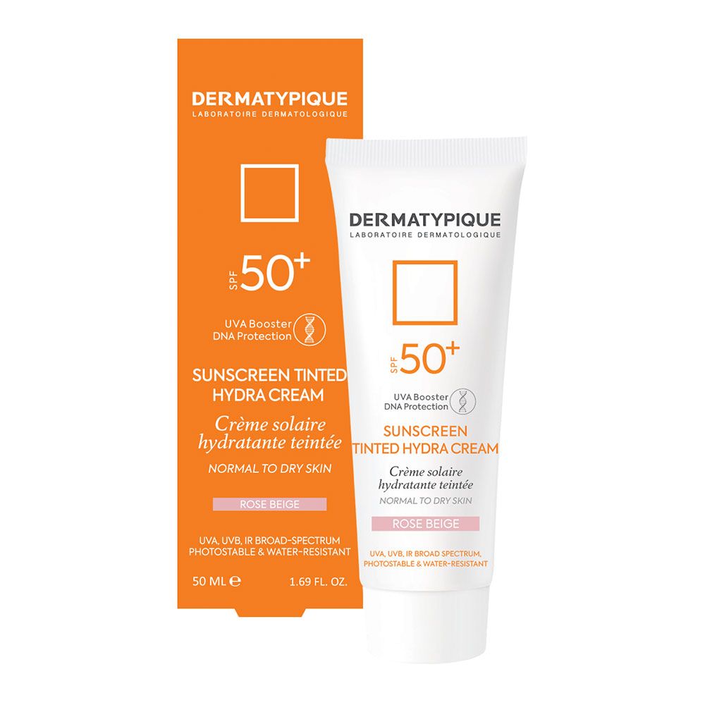 کرم ضد آفتاب رنگی هیدرا پوست خشک +SPF50 رز بژ درماتیپیک